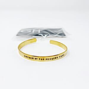 New Gage Huntley Mother Of The Fucking Year Cuff Bangle Bracelet Solid Brass